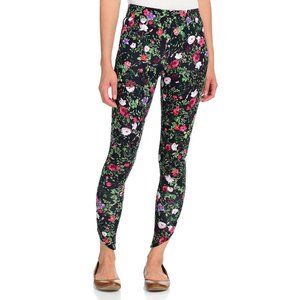 Kate & Mallory Slimming Options Floral Print Pull-on Cropped Leggings